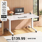SEDETA 31.5 Inch Foldable Electric Standing Desk 180° Tiltable Mobile Rising Computer Desk Height Adjustable with Wheels for Drawing Writing Gaming