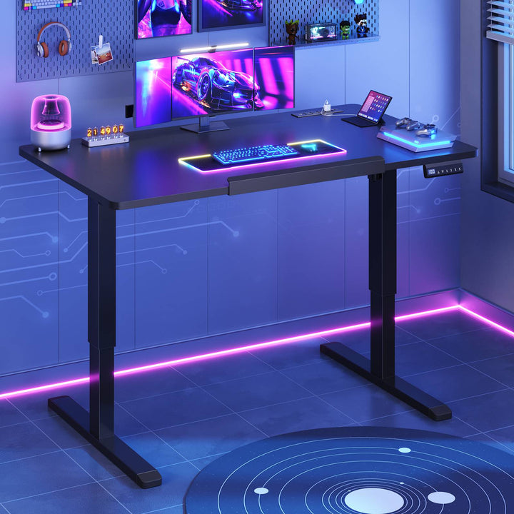 SEDETA® 31.5 Inch Foldable Electric Height Adjustable Desk 180° Tiltable Mobile Rising Computer Desk with Wheels for Drawing Writing Gaming