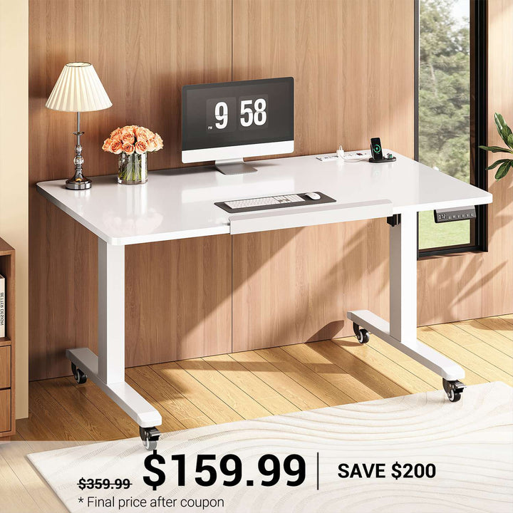 SEDETA® 47 Inch Foldable Height Adjustable Desk with Wheels Electric Standing Desk 180° Tiltable Mobile Rising Computer Desk  for Drawing Writing Gaming
