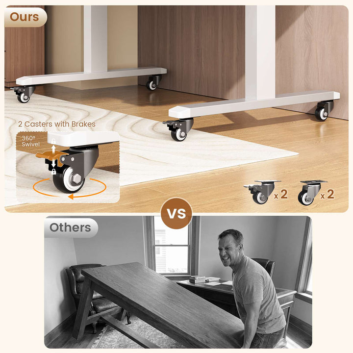 SEDETA® 31.5 Inch Foldable Electric Height Adjustable Desk 180° Tiltable Mobile Rising Computer Desk with Wheels for Drawing Writing Gaming