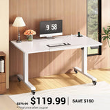 SEDETA | 31.5 Inch Electric Height Adjustable Desk Foldable 180° Tiltable Mobile Rising Computer Desk with Wheels for Drawing Writing Gaming