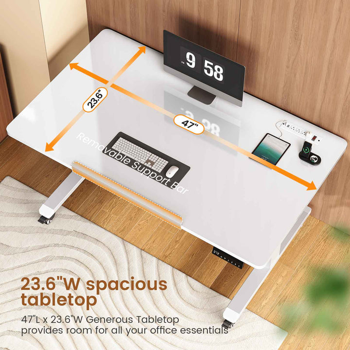 SEDETA® 47 Inch Foldable Height Adjustable Desk with Wheels Electric Standing Desk 180° Tiltable Mobile Rising Computer Desk  for Drawing Writing Gaming