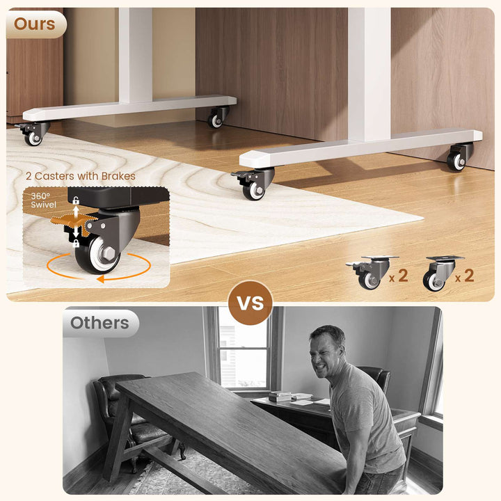 SEDETA® 47 Inch Foldable Height Adjustable Desk with Wheels Electric Standing Desk 180° Tiltable Mobile Rising Computer Desk  for Drawing Writing Gaming