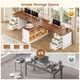 SEDETA | 110.2 Inch T Shaped Office Desk with 6 Drawers Storage Shelves Farmhouse Two Person Desk with Power Strip 2 Person Desk with 2 Sliding Barn Doors for Home Office