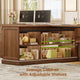 SEDETA | 110.2 Inch T Shaped Office Desk with 6 Drawers Storage Shelves Farmhouse Two Person Desk with Power Strip 2 Person Desk with 2 Sliding Barn Doors for Home Office