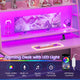 SEDETA | 78.7 Inch Gaming Desk with LED Lights Storage Shelves Computer Desk with 8 Drawers Monitor Stand Ergonomic Gaming Table with Hutch