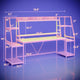 SEDETA 78.8 Inch Gaming Desk  with LED Lights Hutch Storage Shelves