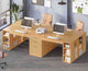 SEDETA | 96.5 Inch Fluted Long Two Person Desk with 3 Drawers Computer Desk with Storage Shelves for Home Office