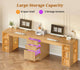 SEDETA | 96.5 Inch Fluted Long Two Person Desk with 3 Drawers Computer Desk with Storage Shelves for Home Office
