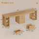 SEDETA | 96.5 Inch Fluted Long Two Person Desk with 3 Drawers Computer Desk with Storage Shelves for Home Office