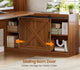 SEDETA® 55 Inch Corner Gaming Desk with LED Light Computer Desk with Storage Shelves and Power Outlet Farmhouse L Shaped Office Desk with Drawers and Hutch