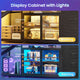 SEDETA® 63 Inch L Shaped Gaming Desk with LED Lights 4 Drawers Corner Office Desk with  Acrylic Cabinet Executive Computer Desk for Home Office