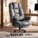 SEDETA 24.4 Inch Seat Executive Home Office Chairs with Footrest PU Leather Computer Chair Big and Tall Office Chair 350lbs Adjustable Headrest 135° recline pocket spring dual-layer foam cushion