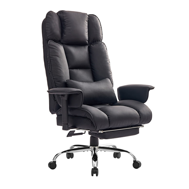 SEDETA | 24.4 Inch Office Chair with Adjustable Headrest Computer Chair with Footrest Executive Home Office Chairs with PU Leather 350lbs  135° recline pocket spring dual-layer foam cushion