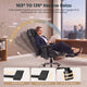 SEDETA | 24.4 Inch Office Chair with Adjustable Headrest Computer Chair with Footrest Executive Home Office Chairs with PU Leather 350lbs  135° recline pocket spring dual-layer foam cushion