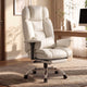 SEDETA | 24.4 Inch Office Chair with Adjustable Headrest Computer Chair with Footrest Executive Home Office Chairs with PU Leather 350lbs  135° recline pocket spring dual-layer foam cushion