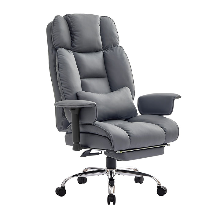 SEDETA | 24.4 Inch Office Chair with Adjustable Headrest Computer Chair with Footrest Executive Home Office Chairs with PU Leather 350lbs  135° recline pocket spring dual-layer foam cushion