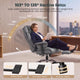 SEDETA | 24.4 Inch Office Chair with Adjustable Headrest Computer Chair with Footrest Executive Home Office Chairs with PU Leather 350lbs  135° recline pocket spring dual-layer foam cushion