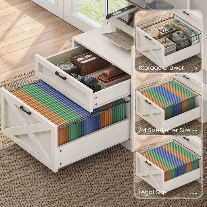 SEDETA | 67.9 Inch L Shaped Computer Desk with Drawers LED Lights Power Outlet Farmhouse Office Desk with Double Hutch Storage Shelves Corner Home Office Desk for Gaming Work and Study