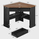 SEDETA 31.5 Inch Corner Desk Farmhouse Computer Desk with Storage Drawer Shelves for Small Space