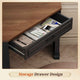 SEDETA 31.5 Inch Corner Desk Farmhouse Computer Desk with Storage Drawer Shelves for Small Space