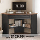 SEDETA 31.5 Inch Corner Desk Farmhouse Computer Desk with Storage Drawer Shelves for Small Space
