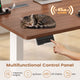 SEDETA 63 Inch Farmhouse L Shaped Executive Standing Desk with Storage Drawers Height Adjustable Corner Office Desk with Storage Power Outlets Sliding Bar Door Sit Stand Computer Desk