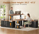 SEDETA 63 Inch Farmhouse L Shaped Executive Standing Desk with Storage Drawers Height Adjustable Corner Office Desk with Storage Power Outlets Sliding Bar Door Sit Stand Computer Desk