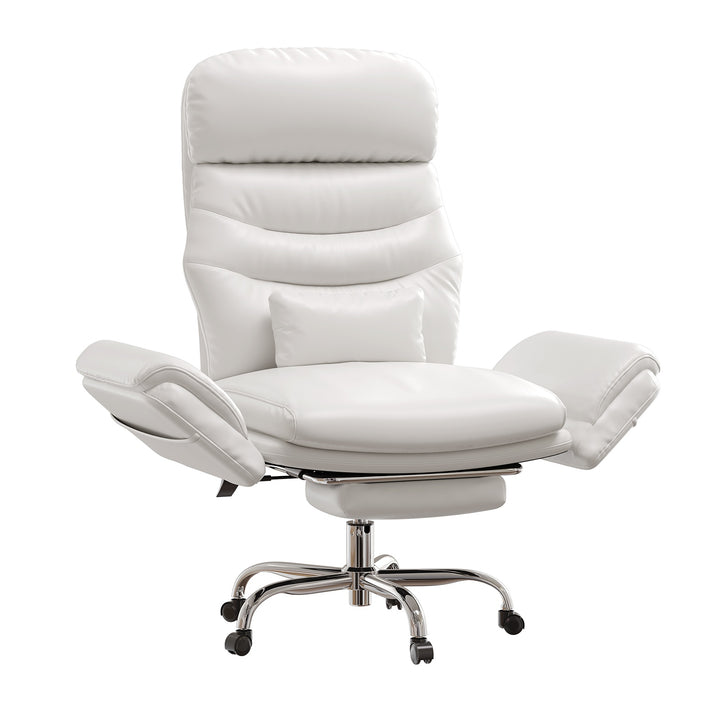 SEDETA® Criss Cross Chair with 30 Inch High Back 155° Reclining Foot Rest Waist Pillow Cross Legged Office Chair with Flip Armrests 4 Headrest Angles