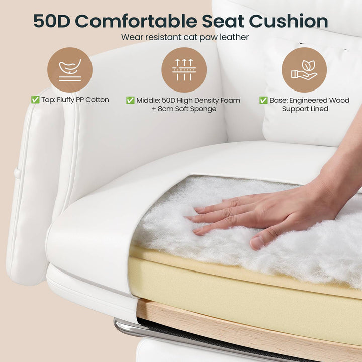SEDETA® Criss Cross Chair with 30 Inch High Back 155° Reclining Foot Rest Waist Pillow Cross Legged Office Chair with Flip Armrests 4 Headrest Angles