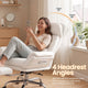 SEDETA® Criss Cross Chair with 30 Inch High Back 155° Reclining Foot Rest Waist Pillow Cross Legged Office Chair with Flip Armrests 4 Headrest Angles