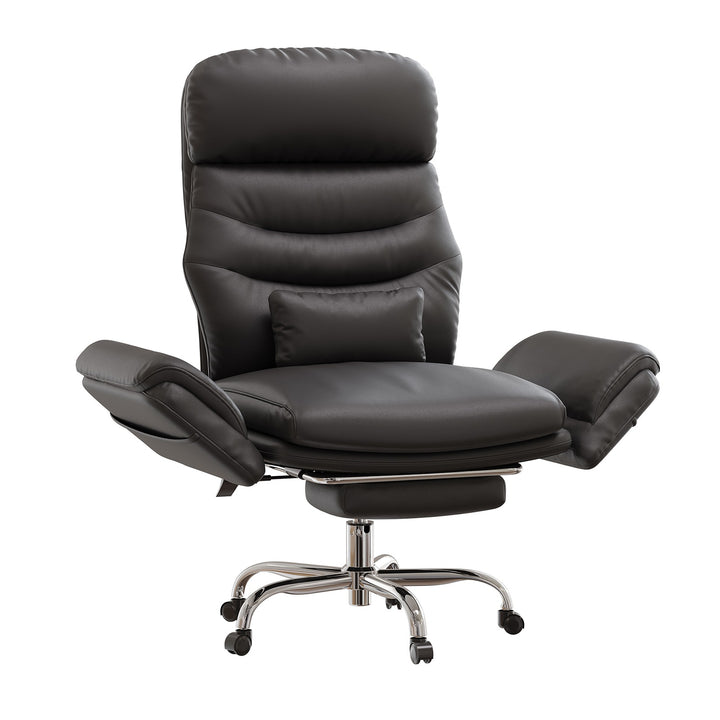 SEDETA® Criss Cross Chair with 30 Inch High Back 155° Reclining Foot Rest Waist Pillow Cross Legged Office Chair with Flip Armrests 4 Headrest Angles