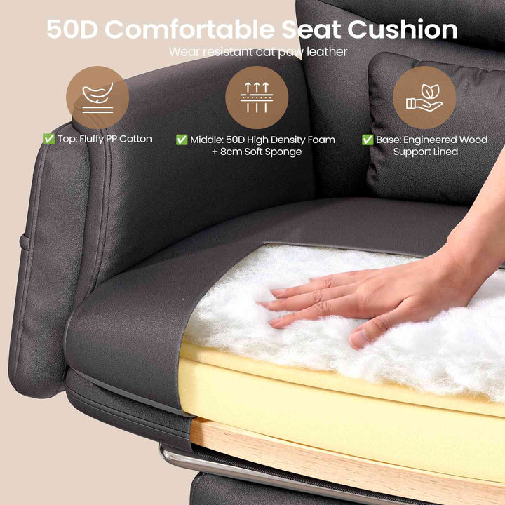 SEDETA® Criss Cross Chair with 30 Inch High Back 155° Reclining Foot Rest Waist Pillow Cross Legged Office Chair with Flip Armrests 4 Headrest Angles