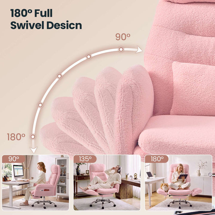 SEDETA® Criss Cross Chair with 30 Inch High Back 155° Reclining Foot Rest Waist Pillow Cross Legged Office Chair with Flip Armrests 4 Headrest Angles