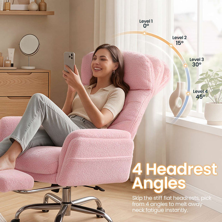 SEDETA® Criss Cross Chair with 30 Inch High Back 155° Reclining Foot Rest Waist Pillow Cross Legged Office Chair with Flip Armrests 4 Headrest Angles