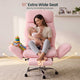 SEDETA® Criss Cross Chair with 30 Inch High Back 155° Reclining Foot Rest Waist Pillow Cross Legged Office Chair with Flip Armrests 4 Headrest Angles