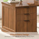 SEDETA | 70.9 Inch Fluted  L Shaped Computer Desk with Power Outlet Home Office Desk with Storage Cabinet and Storage Shelves L Shaped Desk with Drawers