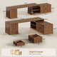 SEDETA | 70.9 Inch Fluted  L Shaped Computer Desk with Power Outlet Home Office Desk with Storage Cabinet and Storage Shelves L Shaped Desk with Drawers