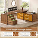 SEDETA | 70.9 Inch Fluted  L Shaped Computer Desk with Power Outlet Home Office Desk with Storage Cabinet and Storage Shelves L Shaped Desk with Drawers