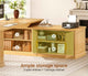 SEDETA | 70.9 Inch Fluted  L Shaped Computer Desk with Power Outlet Home Office Desk with Storage Cabinet and Storage Shelves L Shaped Desk with Drawers