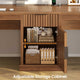 SEDETA 110.3 Inch Fluted Two Person Desk with 7 Drawers Fluted Long Computer Desk with Storage Cabinet 2 Person Desk with Power Outlets