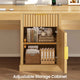 SEDETA 110.3 Inch Fluted Two Person Desk with 7 Drawers Fluted Long Computer Desk with Storage Cabinet 2 Person Desk with Power Outlets