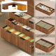 SEDETA 78.8 Inch Fluted L Shaped Desk with 6 Drawers Fluted Brown Home Office Desk with Power Outlet File Cabinet Storage Wood Corner Computer Desk for Work and Study