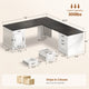 SEDETA 69 Inch Executive L Shaped Computer Desk with Drawers and Storage Cabinet Power Outlets Classical American Style