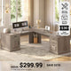 SEDETA | 69 Inch Executive Desk Farmhouse L Shaped Computer Desk with Drawers Storage Cabinet Power Outlet