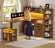 SEDETA | 59 Inch Standing Desk with 3 Drawers LED Light and Power Outlet L Shaped Office Stand Up Corner Desk with Hutch Open Shelves and Bookshelves
