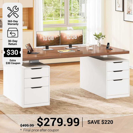 SEDETA 55 Inch Electric Standing Desk with 6 Drawers Adjustable Stand up Desk with Storage Computer Desks with Power Outlets