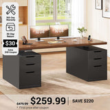 SEDETA® 55 Inch Electric Standing Desk Ergonomic Height Adjustable Executive Computer Desks with Storage 6 Drawers Power Outlets