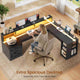SEDETA 65 Inch L Shaped Computer Desk Ergonomic Home Office Gaming Desk with Storage Lockable 2 File Drawer Power Strip LED Strip
