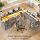 SEDETA 65 Inch L Shaped Computer Desk Ergonomic Home Office Gaming Desk with Storage Lockable 2 File Drawer Power Strip LED Strip